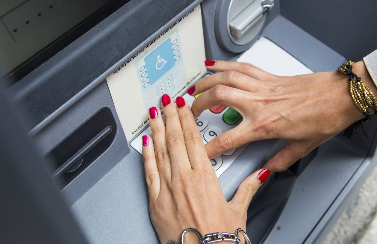 ATM PIN entry, protect your PIN
