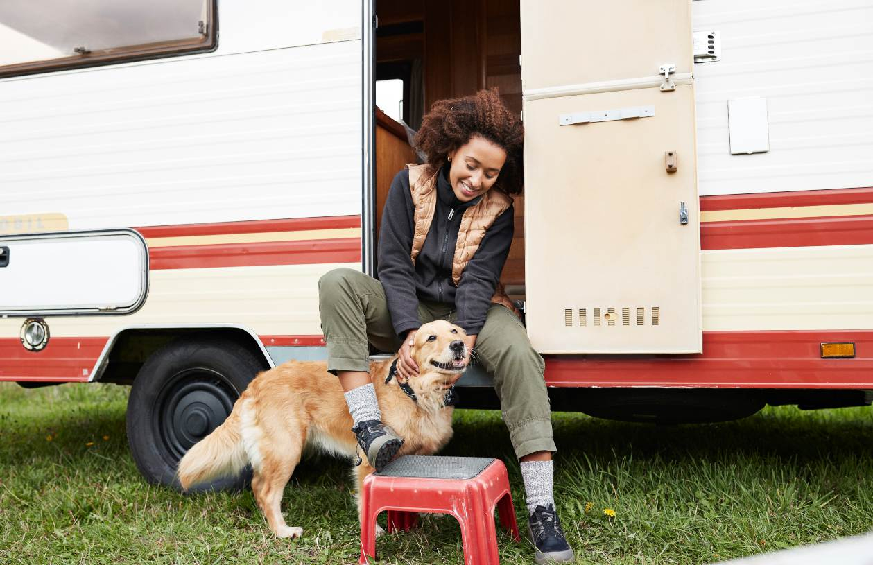 A woman finances an RV