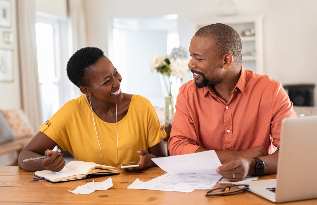 couple reviewing finances