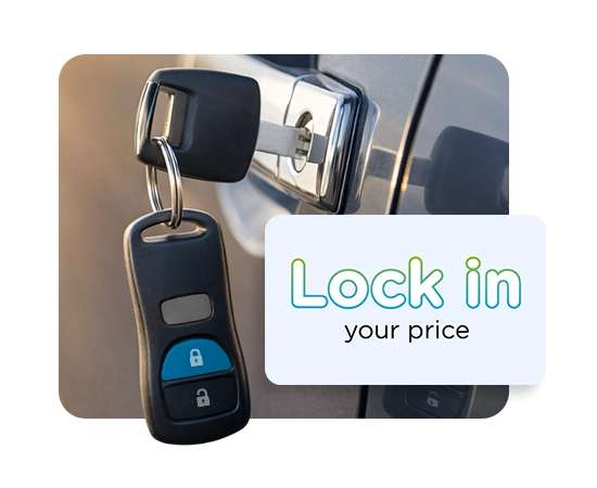 Car keys with Lock in your price callout
