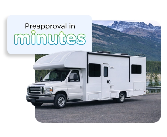 RV with Preapproval in minutes callout