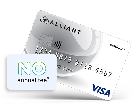 Visa Platinum card with No annual fee callout